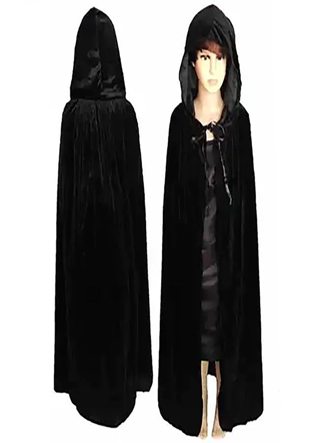 Fancy Agents Halloween Black Velvet Robe Costume for Kids | Vampire, Wizard, Magician Fancy Dress Outfit for Boys & Girls | Perfect for Trick or Treat, School Events, Drama & Cosplay | Pack of 1 - Image 1